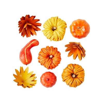 Ensemble de 8&nbsp;décorations de citrouilles en papier 