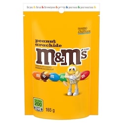 M&M’s Bonbons au chocolat au lait, arachide, format partage 165 g, 4,24 $/100g