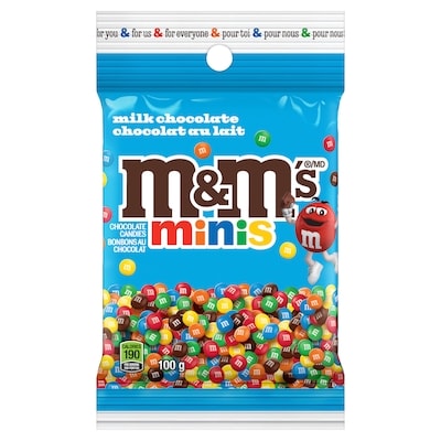 M&M's Mini Milk Chocolate Candies, Snacking Bag 100 g, $3.49/100g