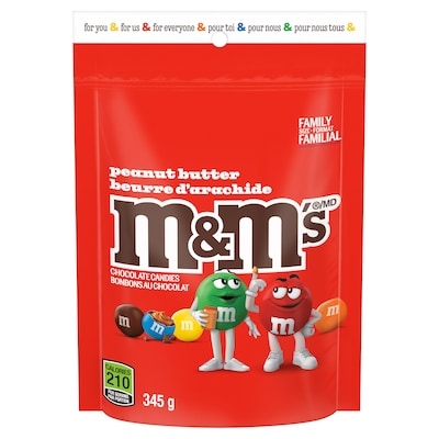 M&M’s Bonbons choc. lait, beurre arach., pour plats à bonbons 345 g, 2,90 $/100g