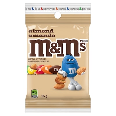 M&M's Almond Milk Chocolate Candies, Snacking Bag 95 g, $3.46/100g