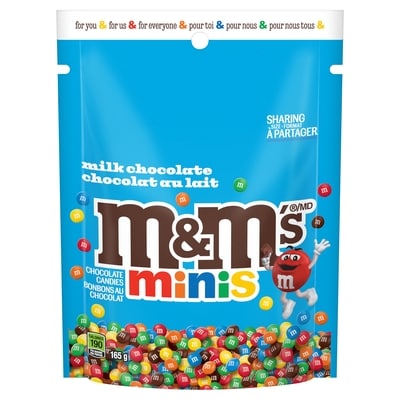 M&M’s Bonbons au chocolat au lait MINIS, format partage 165 g, 3,93 $/100g