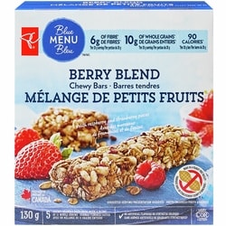 PC Blue Menu Berry Blend Chewy Granola Bars 5x130.0 g, $0.51/100g