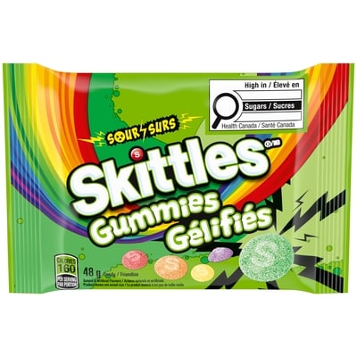 Skittles Gummies Surs, bonbons à mâcher 48 g, 4,56 $/100g