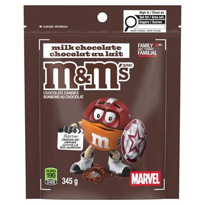 M&M's Marvel Limited Edition, Milk Chocolate Candies, Family Size Bag 345 g, $2.90/100g