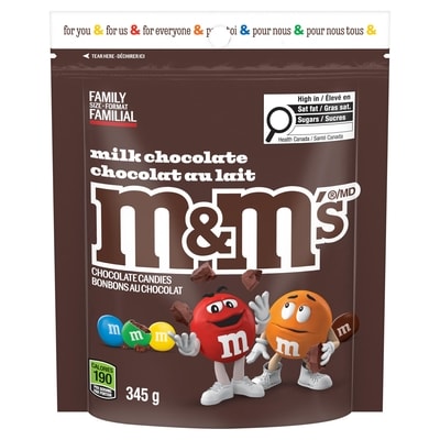 M&M’s Bonbons au chocolat au lait, pour plats à bonbons 345 g, 2,90 $/100g
