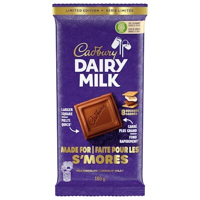 Cadbury Barre de chocolat au lait 180 g, 3,33 $/100g