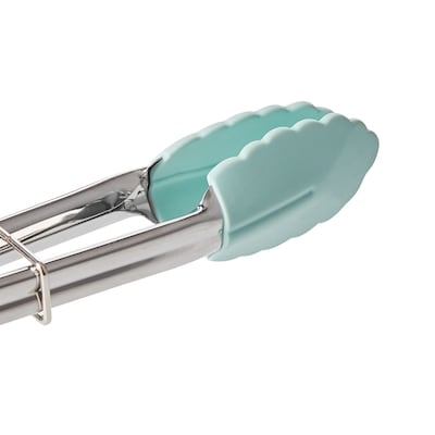 Mini Silicone Tongs - White