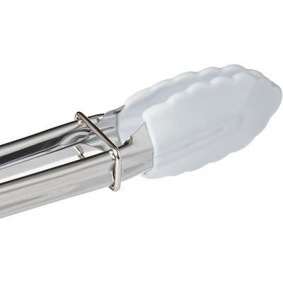 Mini Silicone Tongs - White