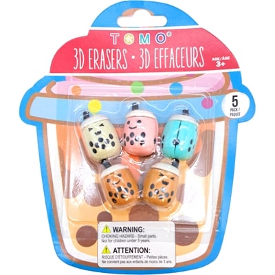 Tomo Gommes 3D Kawaii 5 pièces Bubble Tea 1 ea, 1,50 $/1ch