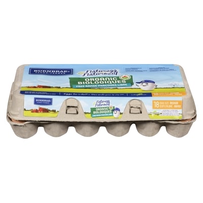 Les Fermes Burnbrae Œufs de libre parcours biologiques, 18 œufs 18 ea, 0,64 $/1ch