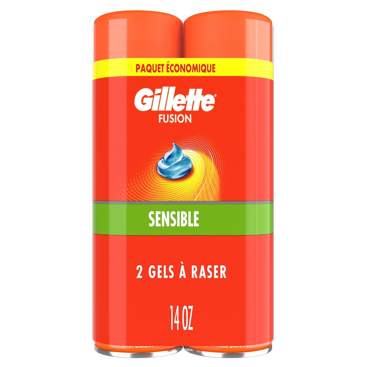 Gillette Gel à raser fusion5 hydra gel ultra sensible pour hommes, paquet jumelé 396 g, 3,53 $/100g