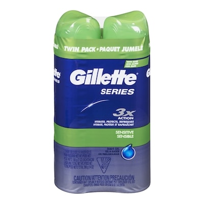 Gillette Shave Gel Sensitive Twin Pack 14 Oz 396.8 g, $2.27/100g
