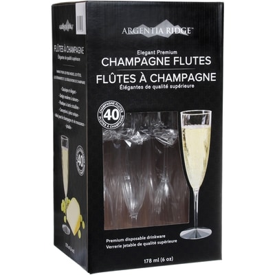 Argentina Verres à champagne en plastique crystal 40/Pqt 40 ea, 0,57 $/1ch