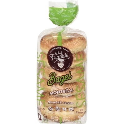 Chef Frankie Bagel style montréal graines de sesame tranché 480 g, 0,63 $/100g