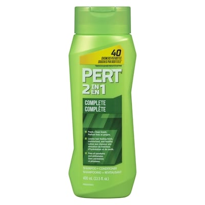 Pert 2 en 1 shampooing + revitalisant complète 400 ml, 1,50 $/100ml