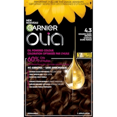 Garnier Olia Hair Dye, 4.3 Golden Dark Brown 1 ea, $15.99/1ea