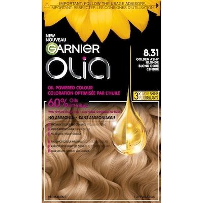 Garnier Olia Hair Dye, 8.31 Golden Ashy Blonde 1 ea, $15.99/1ea