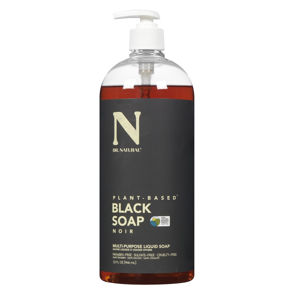 Dr. Natural Multi-Purpose Liquid Soap Black Soap 946 ml, $1.90/100ml