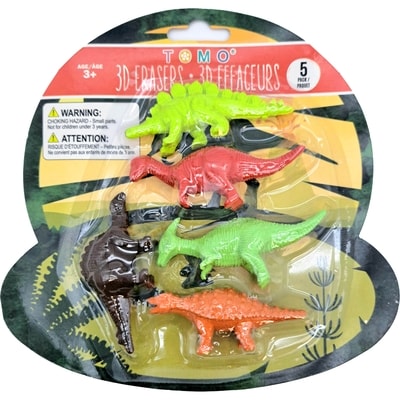 Tomo Gommes 3D dinosaure 5 pièces 1 ea, 1,50 $/1ch
