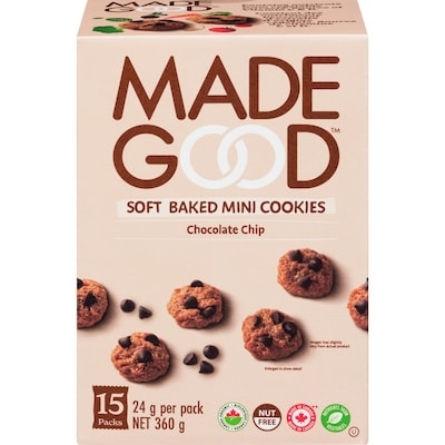 Made Good Soft Baked Mini Cookies Chocolate Chip 360 g, $3.06/100g
