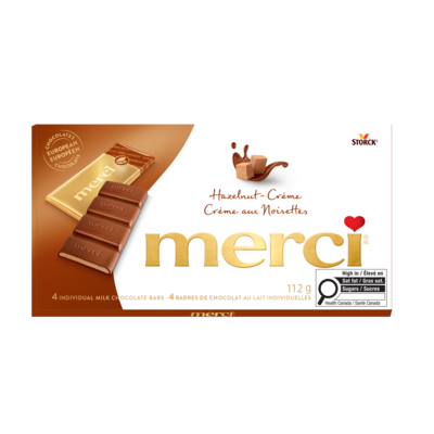 merci Chocolate bar, Hazelnut-Crème 112 g, $4.46/100g