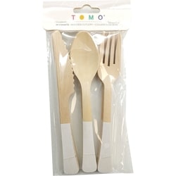Solid 24ct Wood Cutlery White