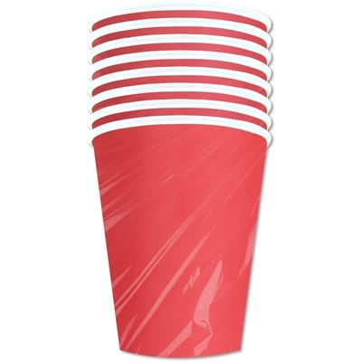 Tomo Solid 8ct Paper Cups Red 1 ea, $2.00/1ea