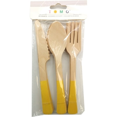Tomo Solid 24ct Wood Cutlery Gold 1 ea, $3.50/1ea