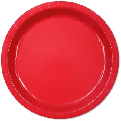null Assiettes rondes unies 16ct rouges 1 ea, 2,50 $/1ch