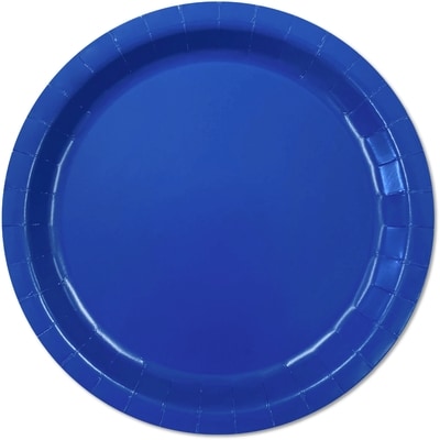 null Assiettes rondes unies 16ct bleues 1 ea, 2,50 $/1ch