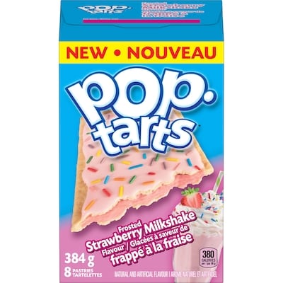 Kellogg’s Poptarts Tartelettes glacées à saveur de frappé à la fraise 384 g, 1,04 $/100g