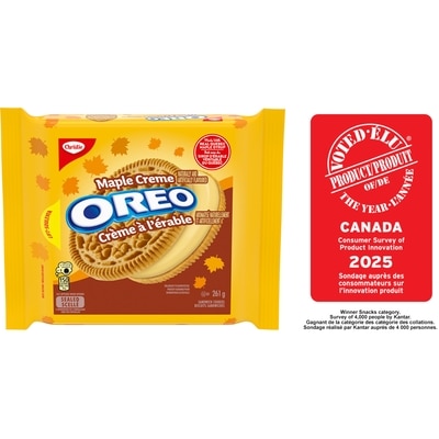 Christie OREO, Maple Creme Sandwich Cookie, Made with Real Quebec Maple Syrup 261 g, $1.53/100g