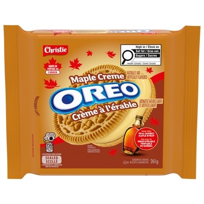 Christie Biscuits-sandwiches OREO Crème à l’érable, sirop d'érable véritable 261 g, 2,03 $/100g