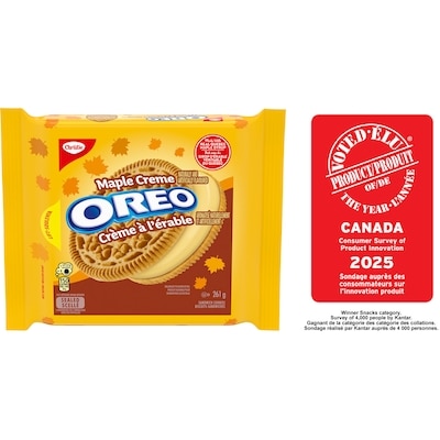 Christie Biscuits-sandwiches OREO Crème à l’érable, sirop d'érable véritable 261 g, 1,53 $/100g
