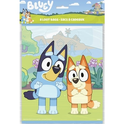 Unique 8 Bluey Loot Bags 8 ea, $0.25/1ea