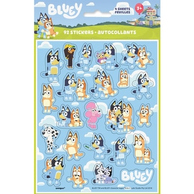 Unique 4 Bluey Stickers 4 ea, $0.50/1ea
