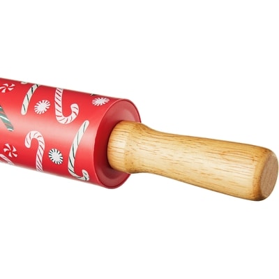 Non-Stick Silicone Rolling Pin - Candy Cane
