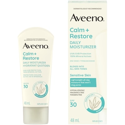 Aveeno Calm + Restore Daily Face Moisturizer SPF 30 48 ml, $72.90/100ml