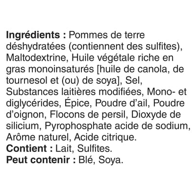 Pommes de terre en purée Beurre et fines herbes