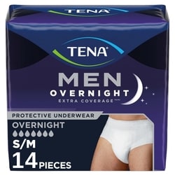 Men Overnight Incontinence Underwear, S/M, 14Count
