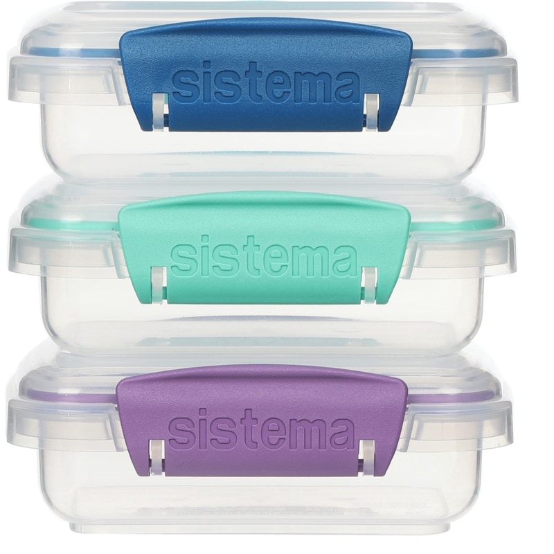 Klip It Food Storage Containers, Assorted Colours, 3 Pack