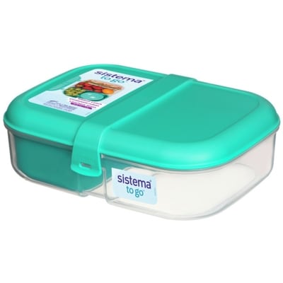 Sistema To Go Split Lunch Box avec 2 compartiments Menthe Sarcelle avec clips assortis 1 ea, 10,00 $/1ch