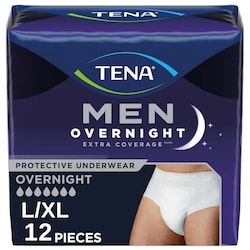 Men Overnight Incontinence Underwear, L/XL, 12Count