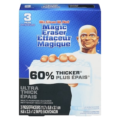Mr. Clean Magic Eraser Ultra Thick Multi Purpose Cleaner, Magic Eraser Sponge Multi Surface Cleaner, 3ct 3 ea, $3.00/1ea