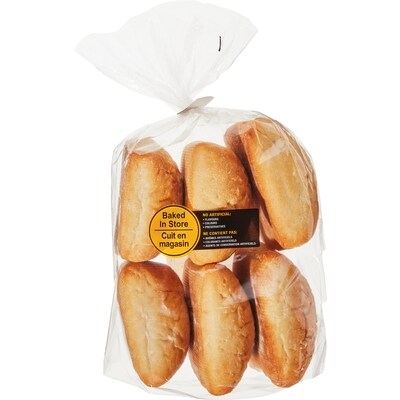 null Pains ciabatta, paquet de 6 492 g, 1,01 $/100g