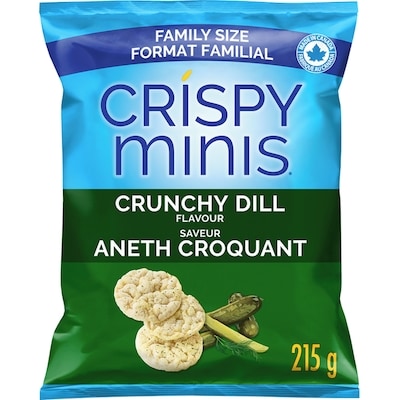 Quaker Crispy Minis Crunchy Dill Family Size  215 g, $2.79/100g