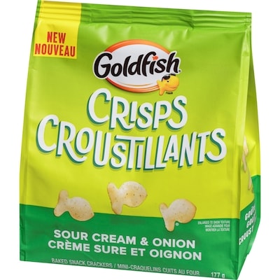 Goldfish croustillants mini-craquelins cuits au four crème sure et oignon