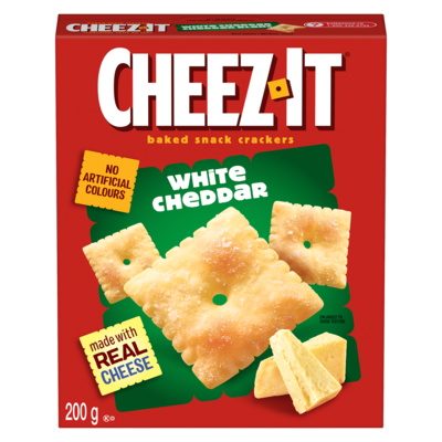 Cheez-It Baked Snack Crackers White Cheddar 200 g, $1.25/100g