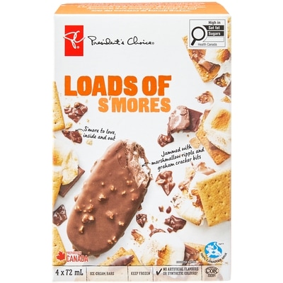President's Choice Loads of S'mores Ice Cream Bar 288 ml, $1.74/100ml